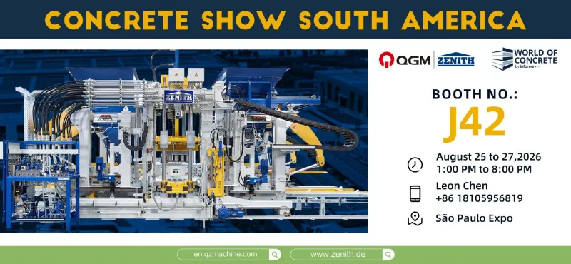 Η Quangong Machinery πρόκειται να παρουσιαστεί στην Έκθεση Σκυροδέματος στο Σάο Πάολο της Βραζιλίας — ελάτε μαζί μας σε αυτό το σημαντικό γεγονός της βιομηχανίας της Νότιας Αμερικής.